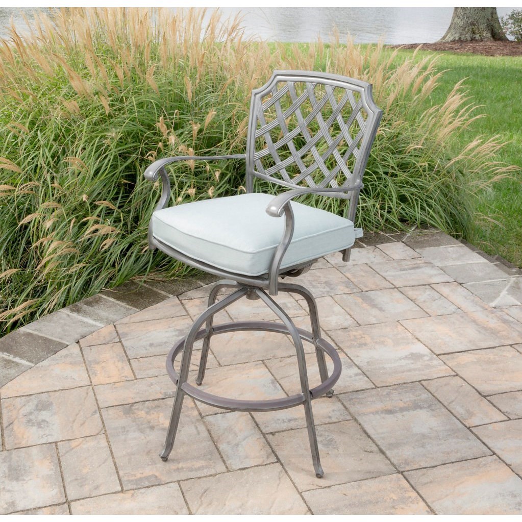 Agio Melbourne by Agio Outdoor Swivel Bar Chair with Seat Cushion